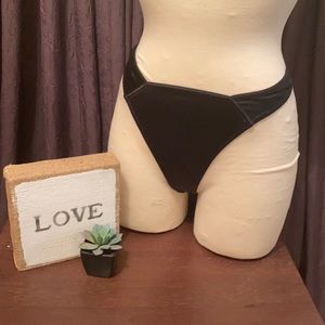 Plain black satin Victoria’s Secret panties